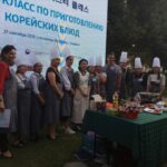 Korean cooking demonstration at K-Food Festival at Tashkent, Uzbekistan, organized by Embassy of the Republic of Korea